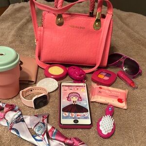 Coral Pink Crocodile Textured Mini Handbag for girls